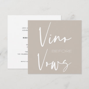 Vino före Vows Taupe Cream Vin Tasting Möhippa Inbjudningar