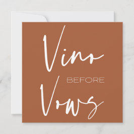 Vino före Vows Terracotta Vintasting Bröllop Inbjudningar