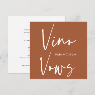 Vino före Vows Terracotta Vintasting Bröllop Inbjudningar