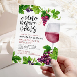 Vino Före Vows Vin Bachelorette Party Inbjudningar