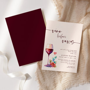 Vino Före Vows Vin Möhippa Burgundy Inbjudningar
