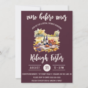 Vino Före vows, Vin, Picnic, Möhippa Inbjudningar