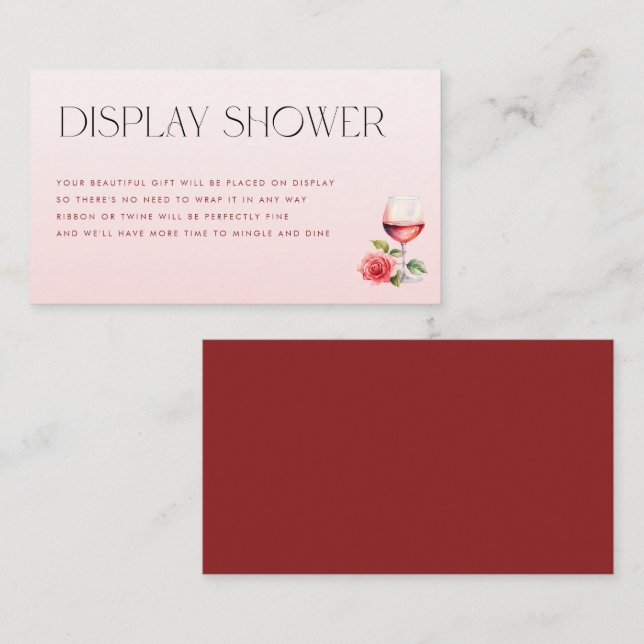 Vino Före Vows Vin Visning Shower-Möhippa Tilläggskort (Fram/baksida)