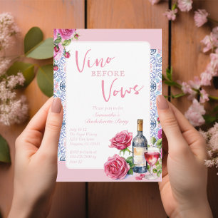 Vino Före Vows Vineyard Bachelorette Inbjudningar