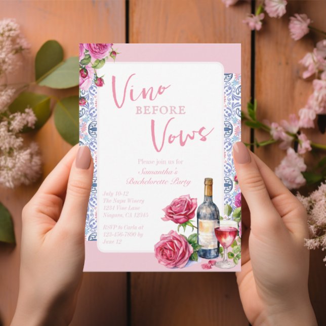 Vino Före Vows Vineyard Bachelorette Inbjudningar (Skapare uppladdad)