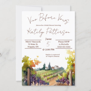 Vino Före Vows, Vineyard Möhippa Inbjudningar