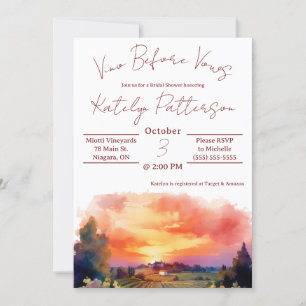 Vino Före Vows, Vineyard Möhippa Inbjudningar