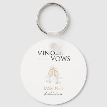 Vino före Vows Vit Blommig Bröllopsfest Favör