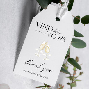 Vino före Vows White Blommigt Möhippa Presentetikett