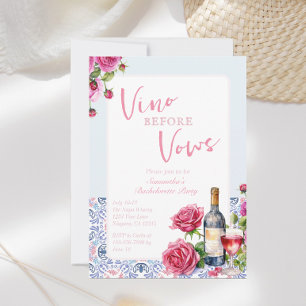 Vino Före Vows Winery Bachelorette Inbjudningar