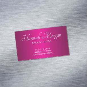 Vino Hot Pink Ombre Elegant Skrift Magnetiska Visitkort
