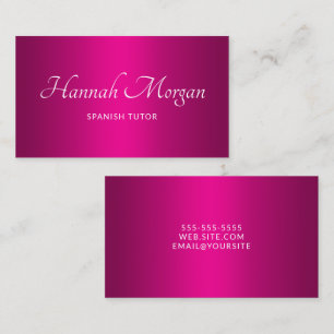 Vino Hot Pink Ombre Elegant Skrift Visitkort