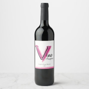 Vino Italienska ro rosa vin V brev art Vinflaska Etikett