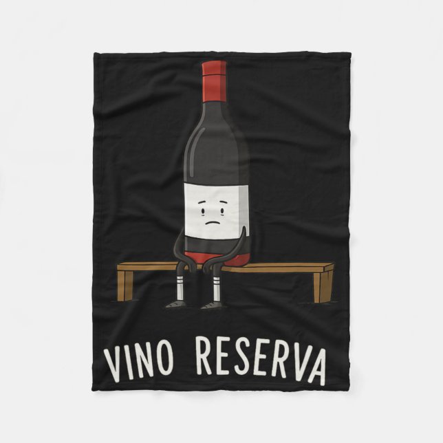 Vino Reserva Roligt Fotbolls Reserv Vin Fleecefilt (Framsidan)