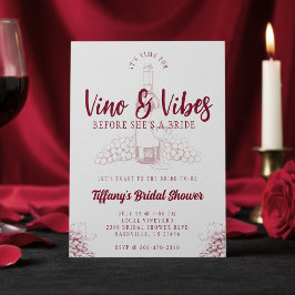 Vino & Vibes Bröllopsdusch Inbjudningar