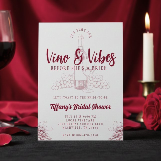 Vino & Vibes Bröllopsdusch Inbjudningar (Skapare uppladdad)