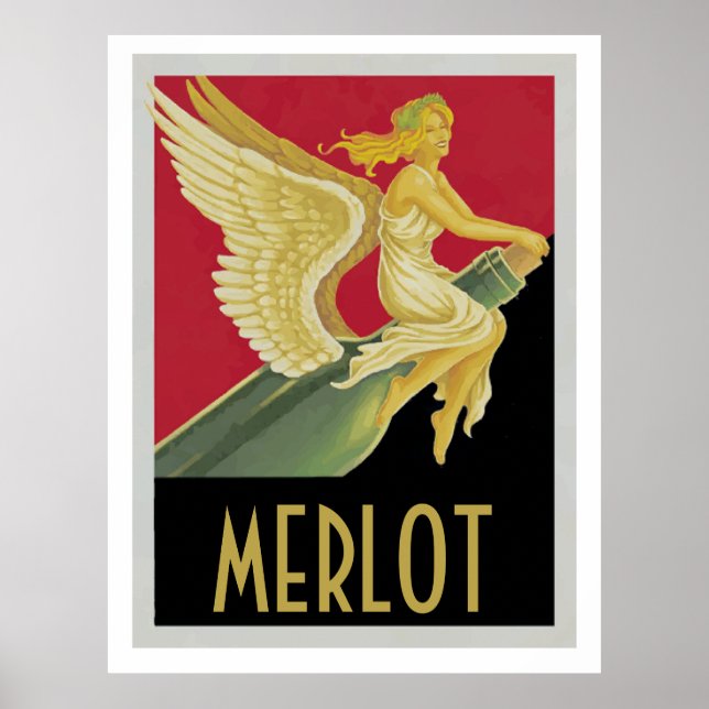 Vino-Vin Merlot Poster, personalisera Poster (Framsidan)
