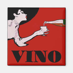 VINO-Vintage Dam Vin Poster Magnet
