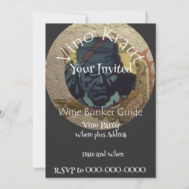 Vino Wine Party Vin Bunker Guide Inbjudningar (Framsida)