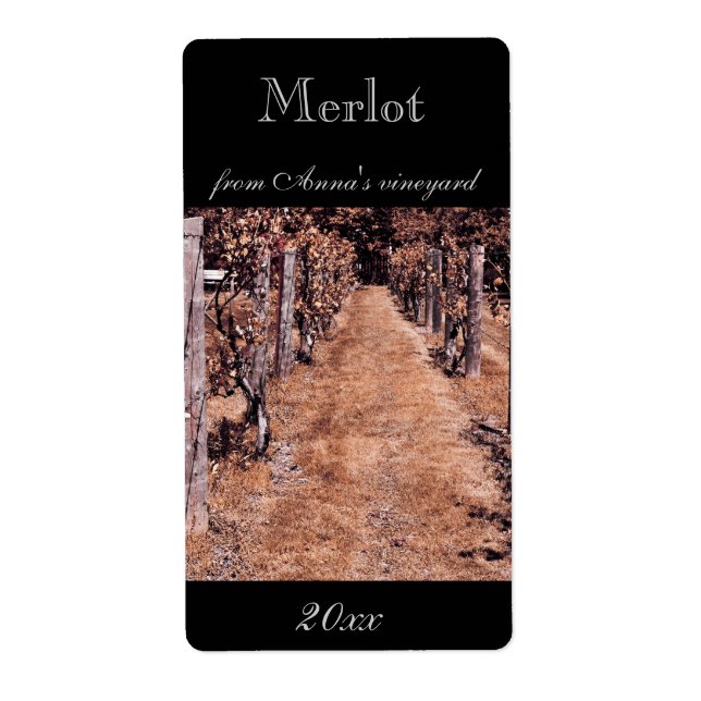 Vinodlarnas märke vin flaska fraktsedel (Framsidan)