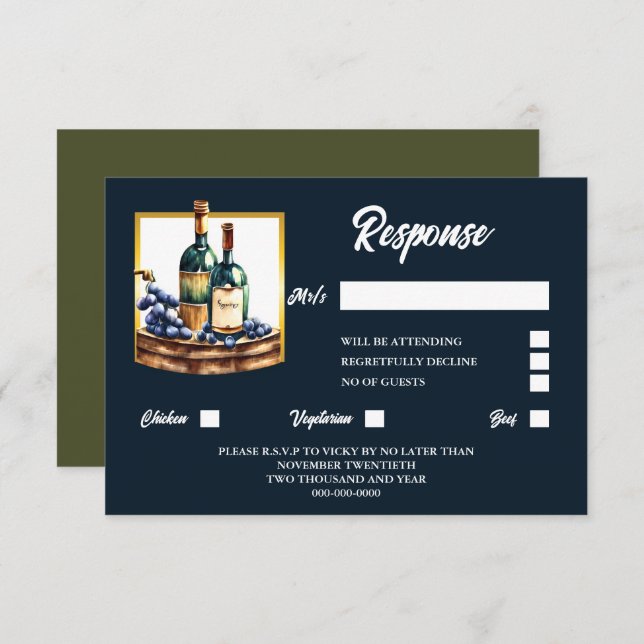 Vinodling av druvor för vattenbruk i vin flaskor OSA kort (Fram/baksida)