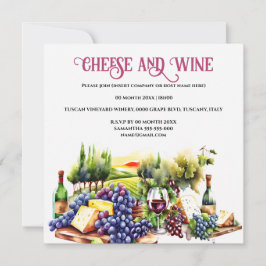 Vinodling av druvsaft för vattenfärgad ost vin inbjudningar