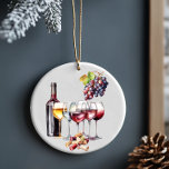 Vinodling av druvvin från vin Älskare Julgransprydnad Keramik<br><div class="desc">Den här designen kan vara personlig om du väljer Redigera design. Du kan också överföra till andra objekt. Kontakta mig på colorflowcreations@gmail.com eller använda alternativet chatta överst på sidan om du vill ha den här designen på en annan produkt eller behöver hjälp. Se mer av mina design eller följ mig...</div>