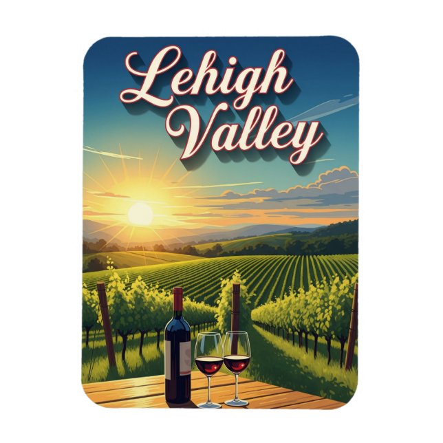 Vinodling i Lehigh Valley Pennsylvania Travel Magnet (Vertikal)
