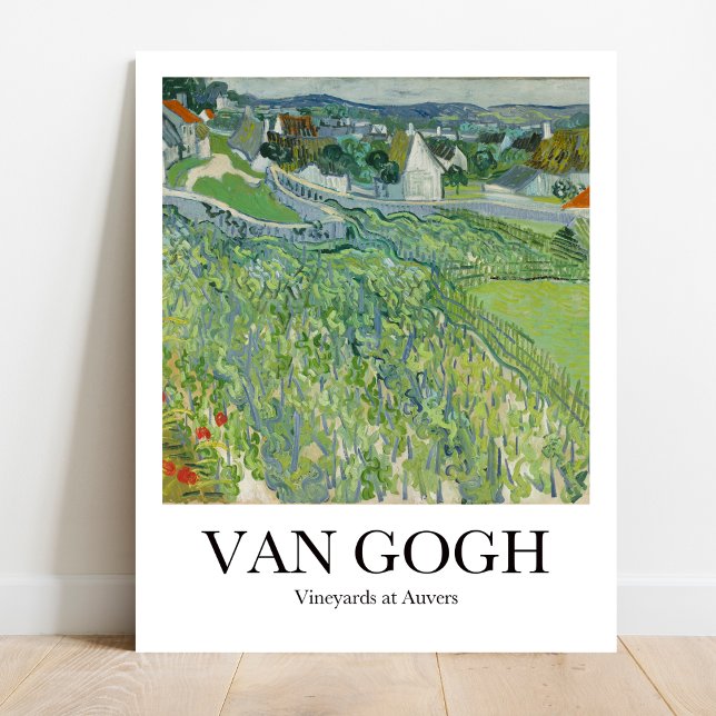 Vinodlingar i Auvers av Vincent Van Gogh Poster (Vibrant Van Gogh! "Vineyards at Auvers" poster. Stunning landscape. Must-have for art lovers.)