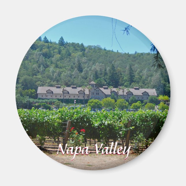 Vinodlingar i Napa Valley Vin Land Magnet (Framsidan)