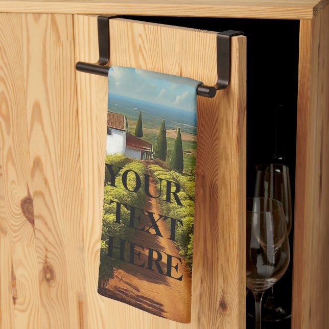 Vinodlingar i vin Land anpassar ändringstext Kökshandduk (Thirds Fold)