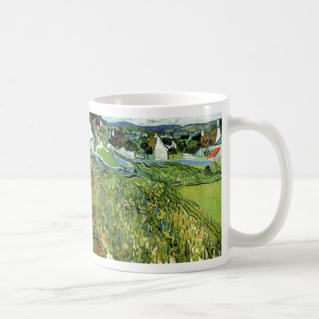 Vinodlingar med Auvers vy av Vincent van Gogh Kaffemugg (Höger)