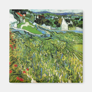 Vinodlingar med Auvers vy av Vincent van Gogh Magnet