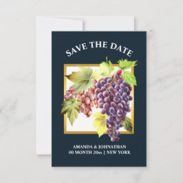 Vinodlingsblått grönt guld vin spara datumet