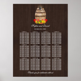 Vinodlingsdiagram över vingårdar i Fall Foliage Vi Poster