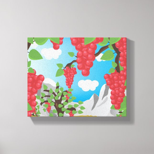 Vinodlingsdruvor Canvastryck (Framsida)