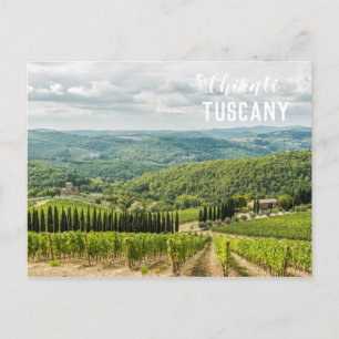 Vinodlingslandskap på morgonen i Chianti Vykort