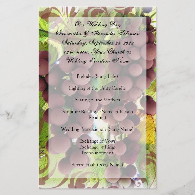 Vinodlingsprogram för Lila/Grönt av vinodling (Framsida)