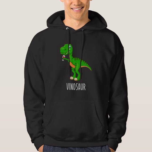 Vinosaur Dinosaur Rex Vin Festival Vino Bridesmai Hoodie (Framsida)