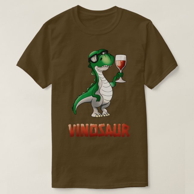 Vinosaur Vin Drinker Dinosaur Funny TRex T Shirt (Design framsida)