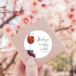 Vinprov bröllopsfest Tack Runt Klistermärke