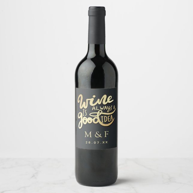 Vinprovning Bröllopsdusch Vin Etikett (Framsida)