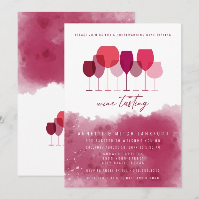 Vinprovning, Inflyttningsfest Inbjudningar (Fram/baksida)