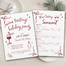 Vinprovningsfirande Julfest Whimsical Julfirande Inbjudningar