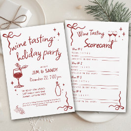Vinprovningsfirande Julfest Whimsical Julfirande Inbjudningar