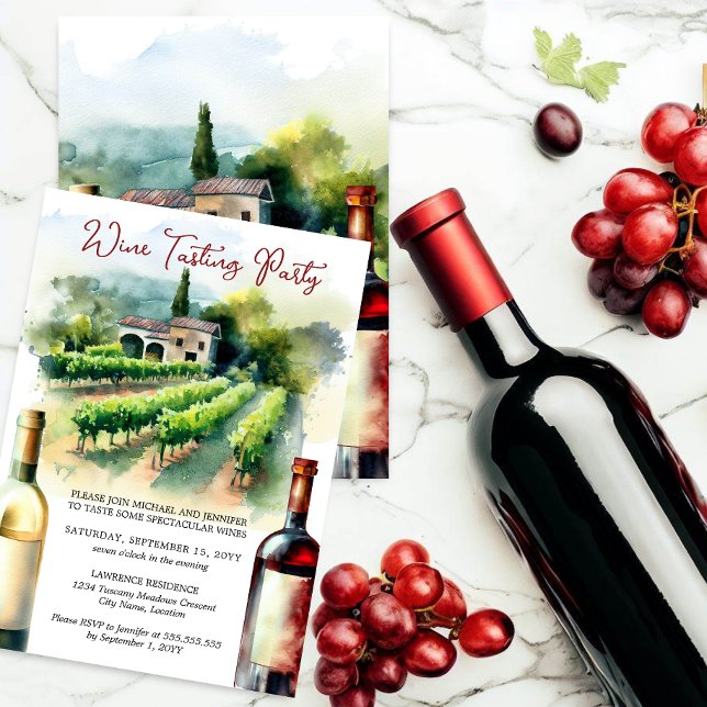 Vinprovningsparty Inbjudningar (For the wine connoisseurs, this invitation is perfect to invite your guests to partake in wines. )
