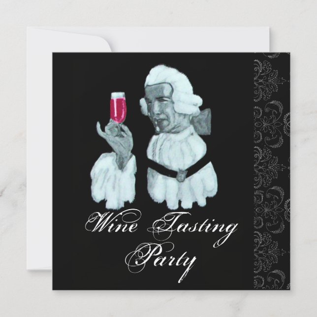 VINPROVNINGSPARTY med SOMMELIER Damask, Champagne Inbjudningar (Framsida)