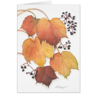 Vinranka i höst hälsningskort