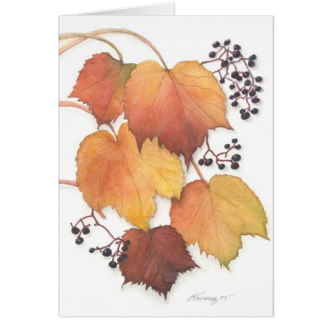 Vinranka i höst hälsningskort (Framsidan)