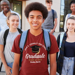 Vinröd Guldexamen Personlig 2023 Examen T Shirt